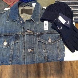 Men's DENIZEN Jean Jacket w/Skull Cap & Gloves!!